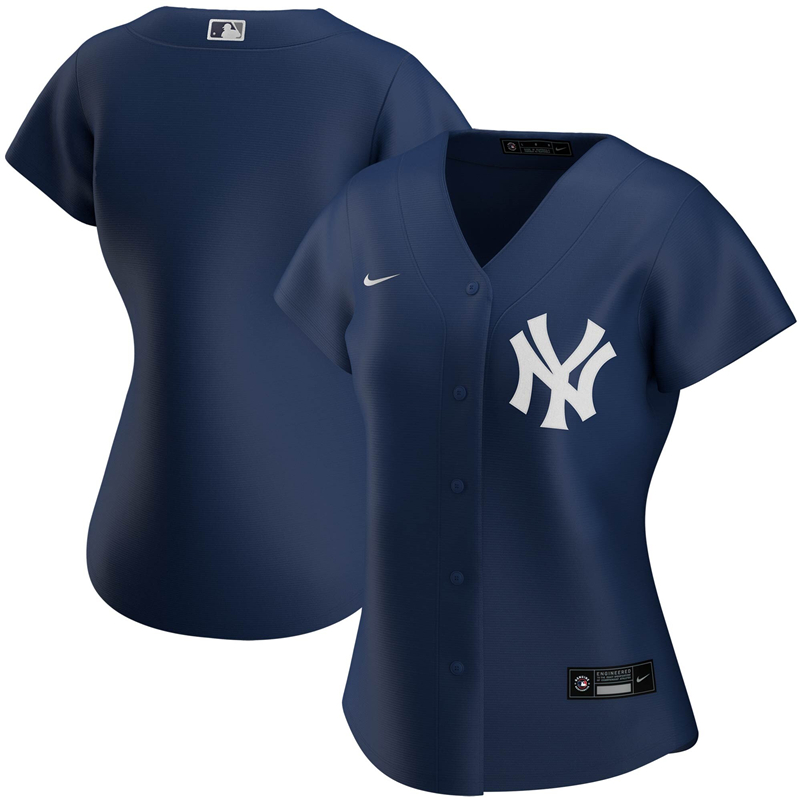 2020 MLB Women New York Yankees Nike Navy Alternate 2020 Replica Team Jersey 1